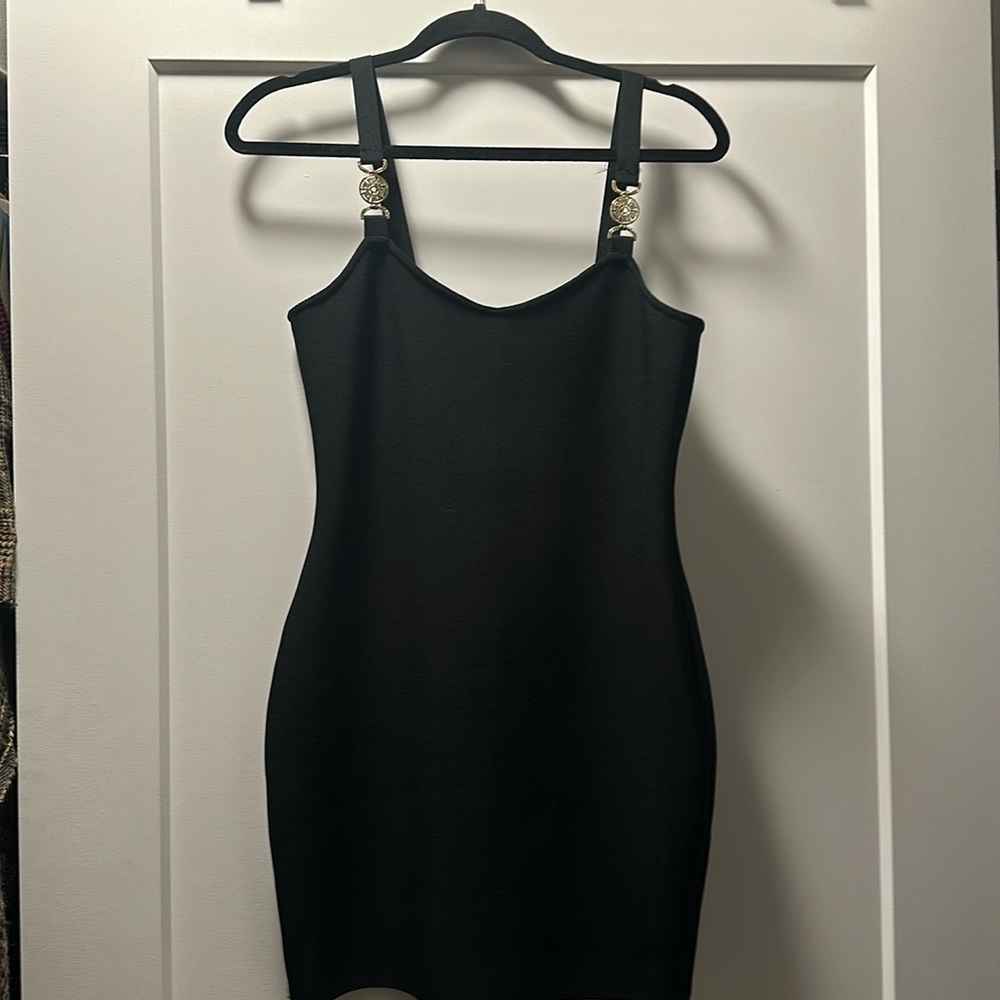 Dolcessa Black bodycon dress with embellished strap